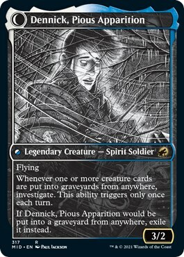 Dennick, Pious Apprentice // Dennick, Pious Apparition Card Back