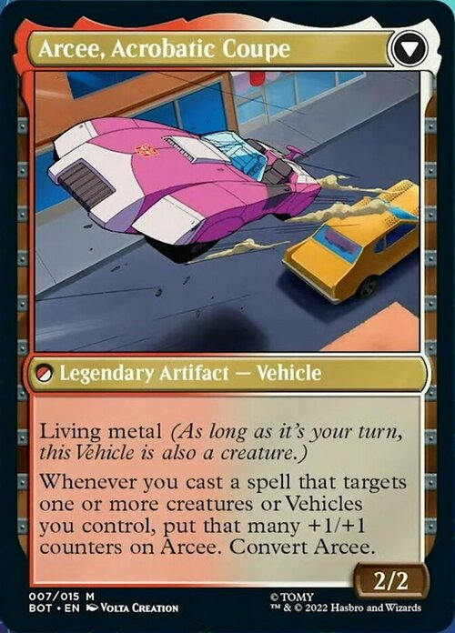 Arcee, Sharpshooter // Arcee, Acrobatic Coupe Card Back