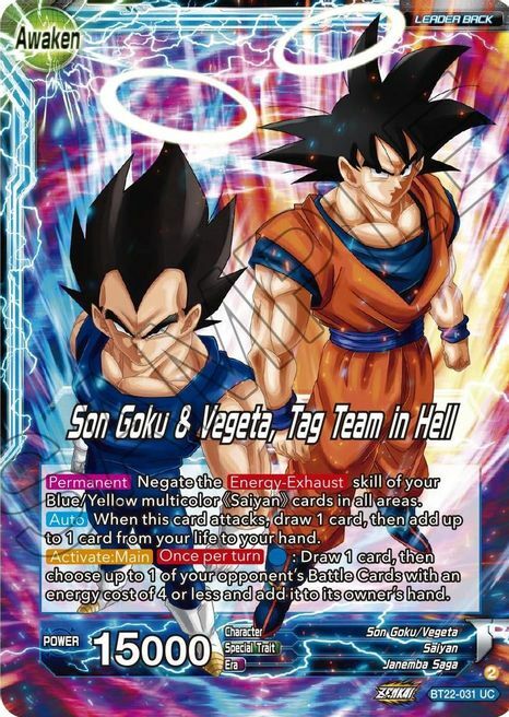 Son Goku // Son Goku & Vegeta, Tag Team in Hell Card Back