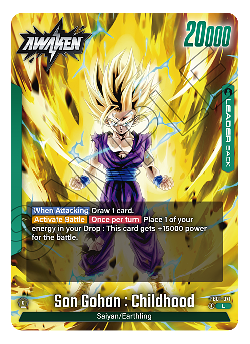 Son Gohan: Childhood Card Back