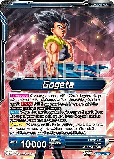 Gogeta // SSB Gogeta, Mighty Fusion Warrior Card Back