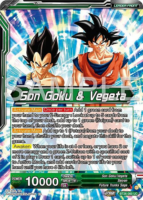 Son Goku & Vegeta // Vegito, Prodigious Fusion Card Back