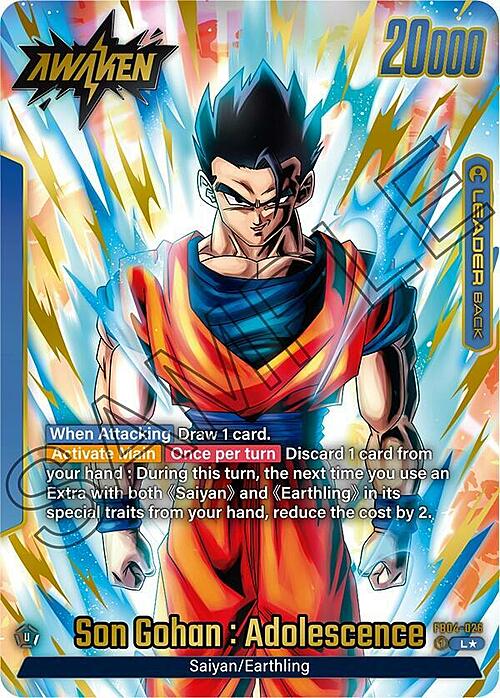 Son Gohan : Adolescence Card Back