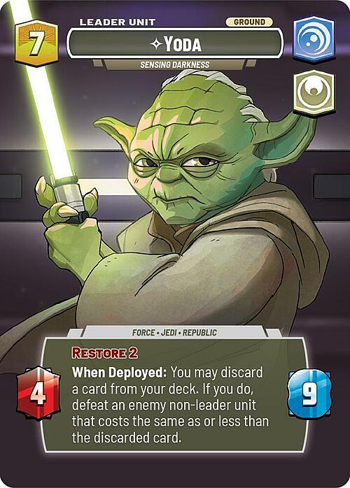 Yoda, Percibe la oscuridad Parte Posterior