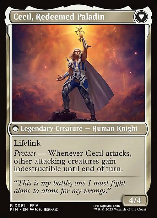 Cecil, Dark Knight // Cecil, Redeemed Paladin Parte Posterior