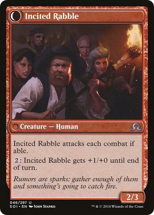 Town Gossipmonger // Incited Rabble Card Back