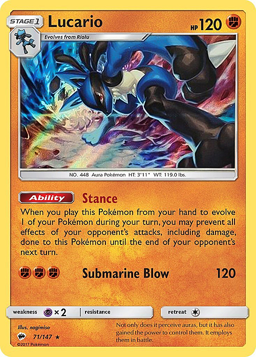 Lucario Card Front