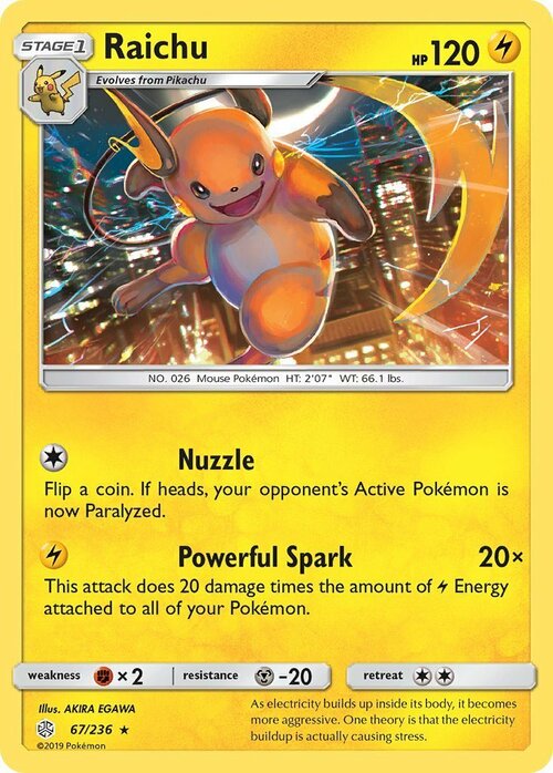 Raichu Card Front