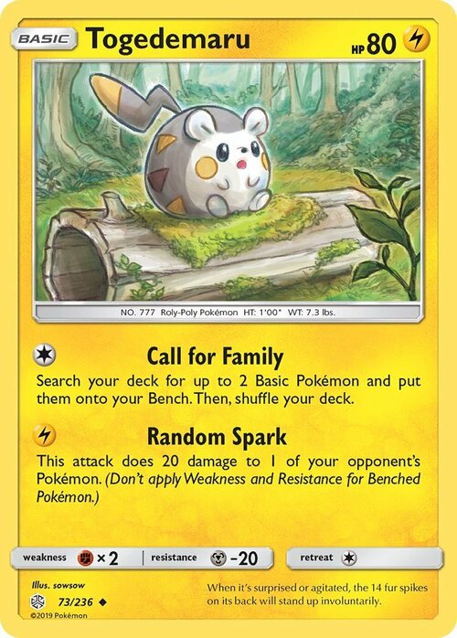 Togedemaru Card Front