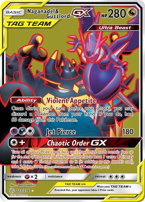 Naganadel & Guzzlord GX Card Front