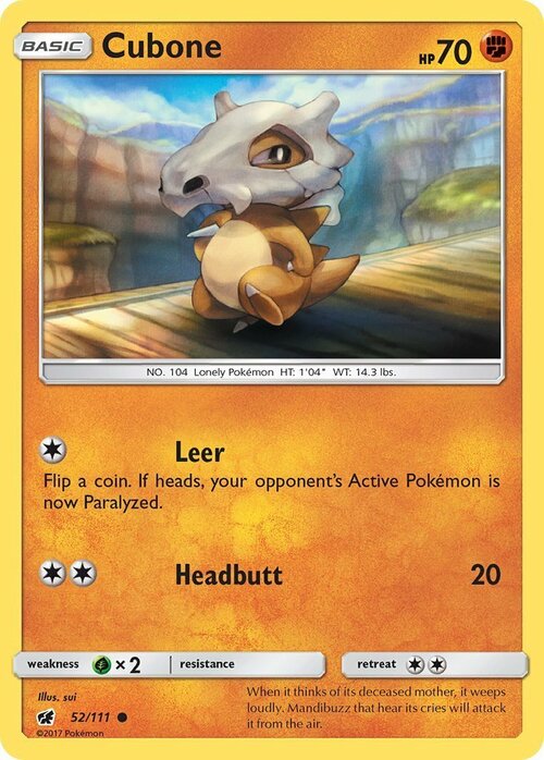 Cubone Card Front