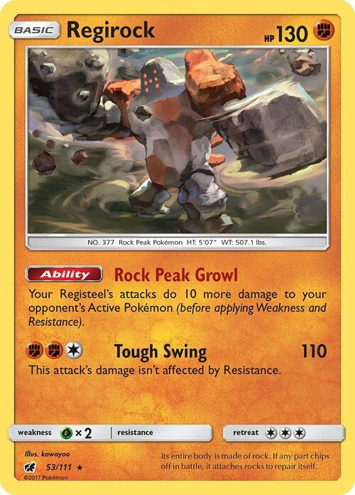 Regirock Card Front