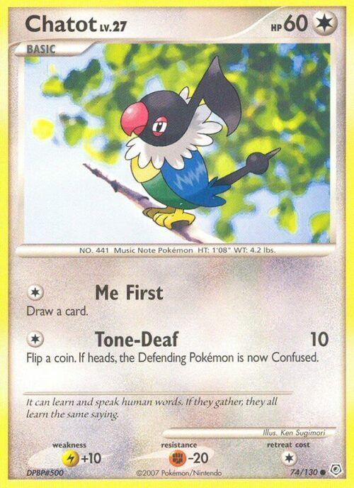 Chatot Lv.27 Card Front