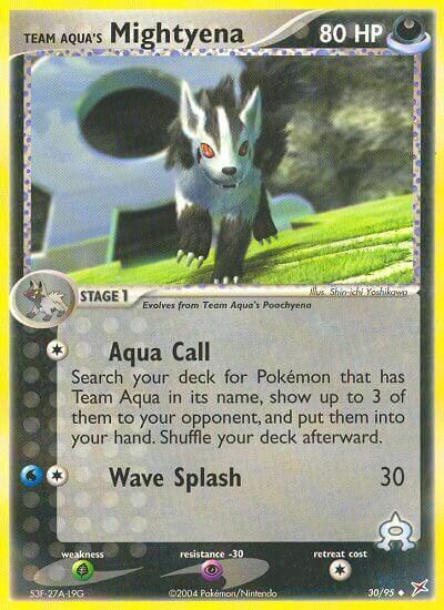 Team Aqua's Mightyena Card Front