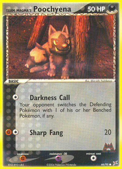 Team Magma's Poochyena Card Front