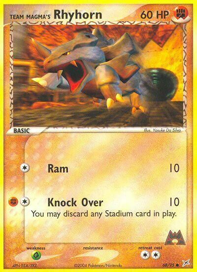 Team Magma's Rhyhorn Card Front