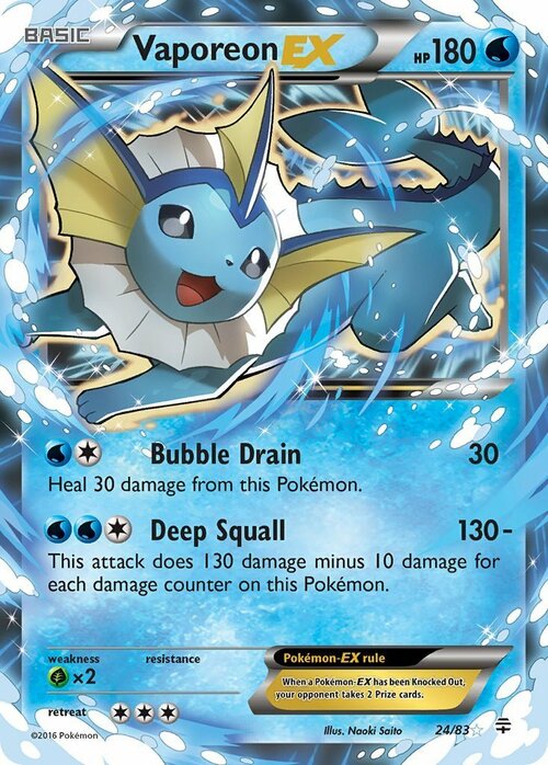 Vaporeon EX Card Front