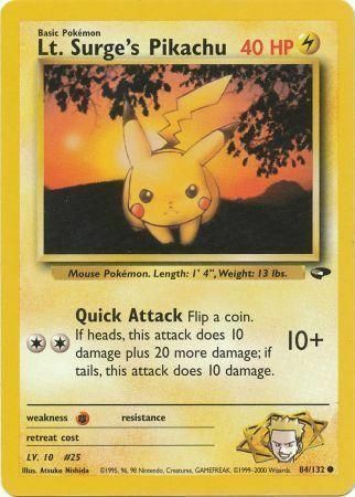 Lt. Surge's Pikachu Card Front