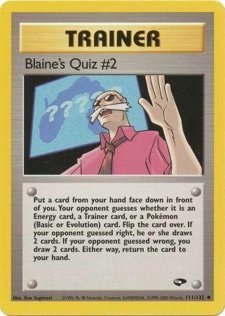 Blaine's Quiz #2 Card Front