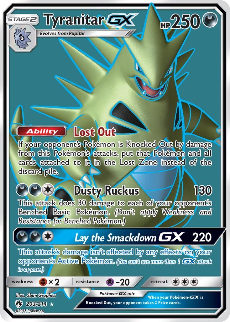 Pokemon Tyranitar GX Secret Rare Lost Thunder Exclusive top