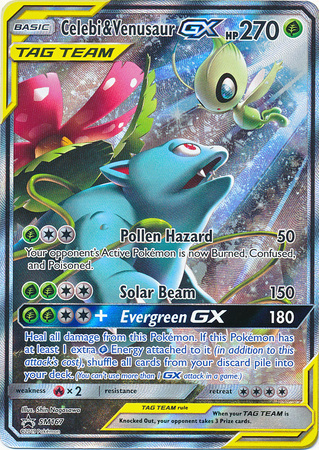 Celebi & VenusaurTag Team GX Card Front