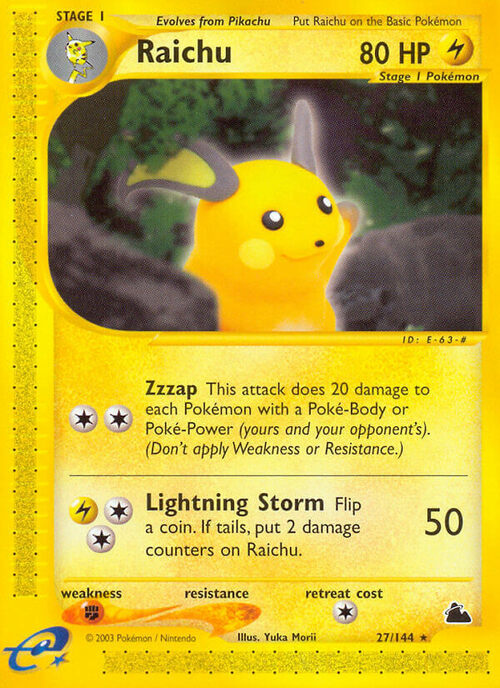 Raichu Card Front