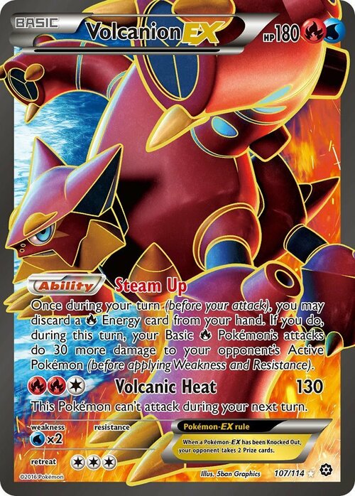 Volcanion EX Card Front