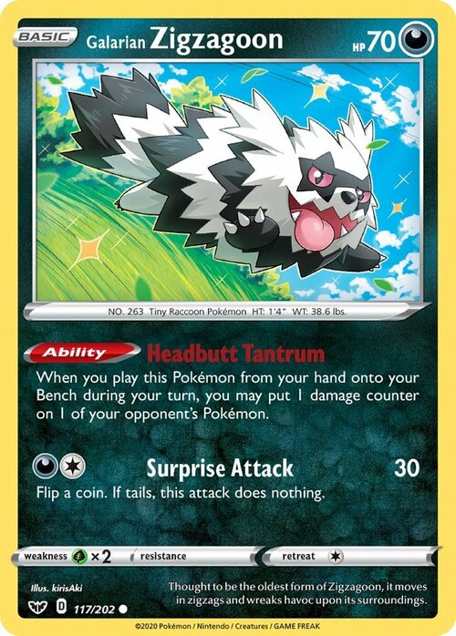 Galarian Zigzagoon Card Front