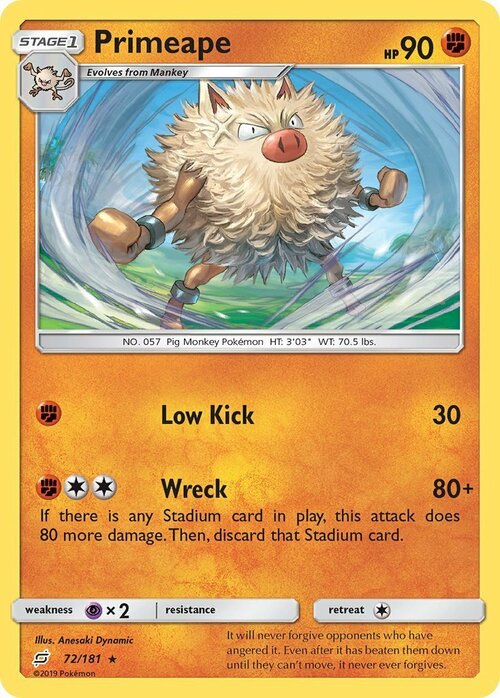 Primeape Card Front