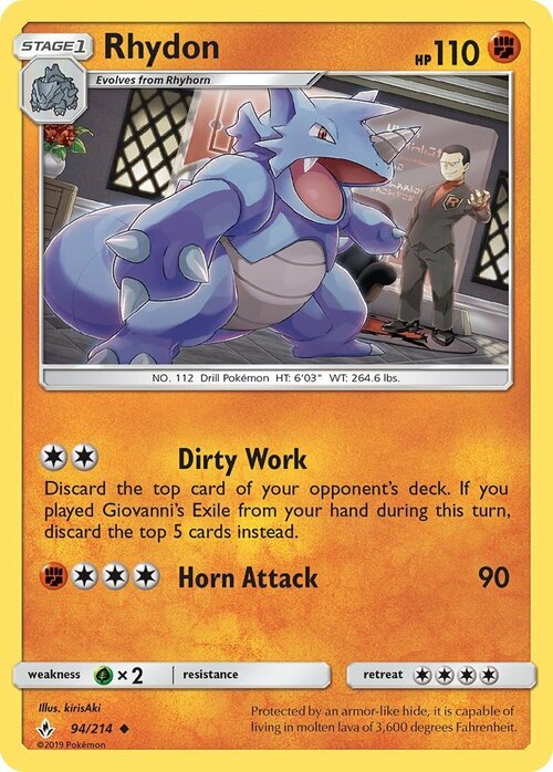 Rhydon Card Front