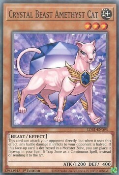 Crystal Beast Amethyst Cat Card Front