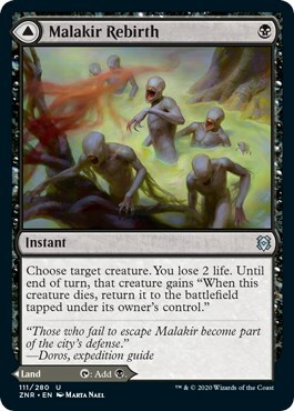 Malakir Rebirth // Malakir Mire Card Front