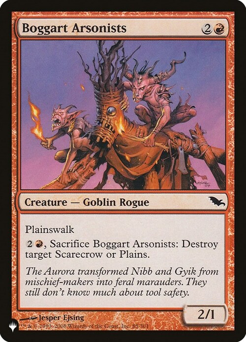 Boggart Arsonists Card Front