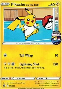 Pikachu on the Ball Card Front