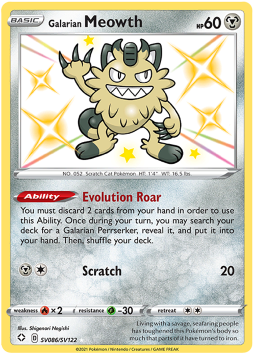 Galarian Meowth Card Front