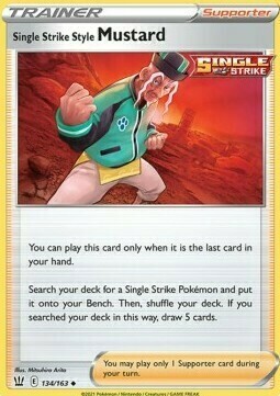 Single Strike Stance Mustard Card Front