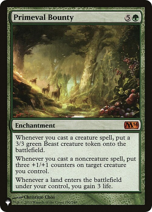 Primeval Bounty Card Front