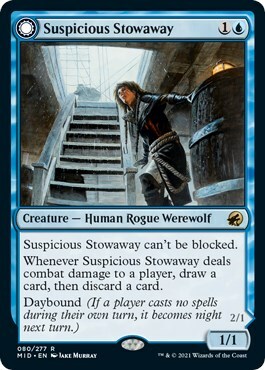 Suspicious Stowaway // Seafaring Werewolf Card Front