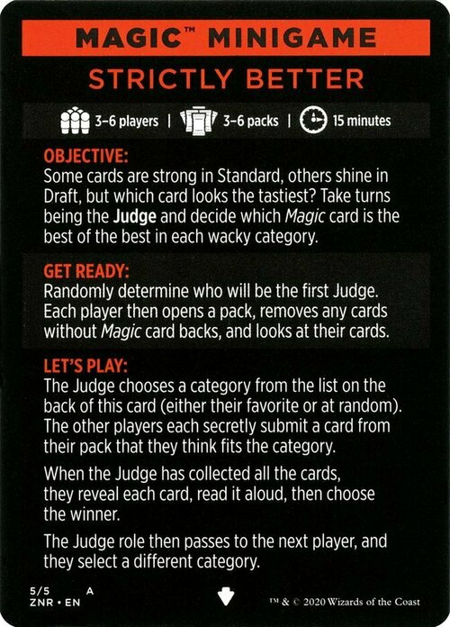 Magic Minigame: Strictly Better Card Front