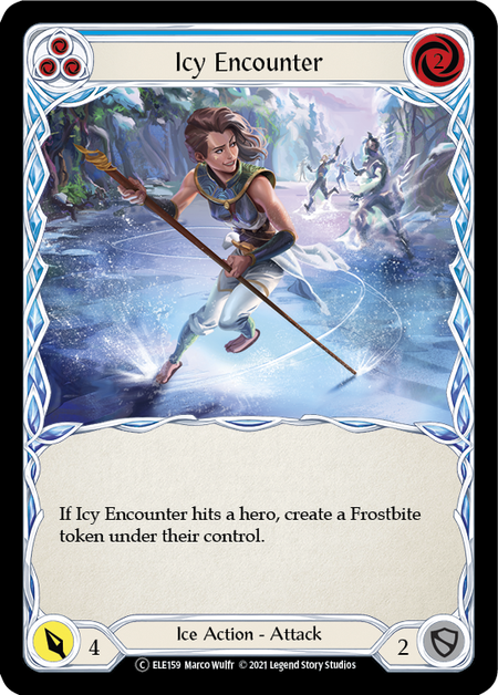 Icy Encounter - Blue Card Front