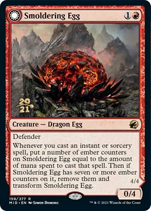 Smoldering Egg // Ashmouth Dragon Card Front