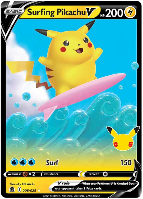 Surfing Pikachu V Card Front