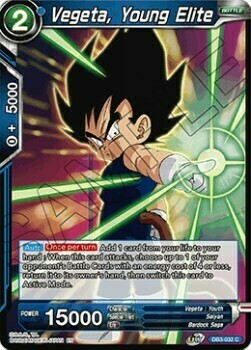 Vegeta, Young Elite Card Front