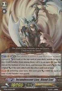 Incandescent Lion, Blond Ezel Card Front