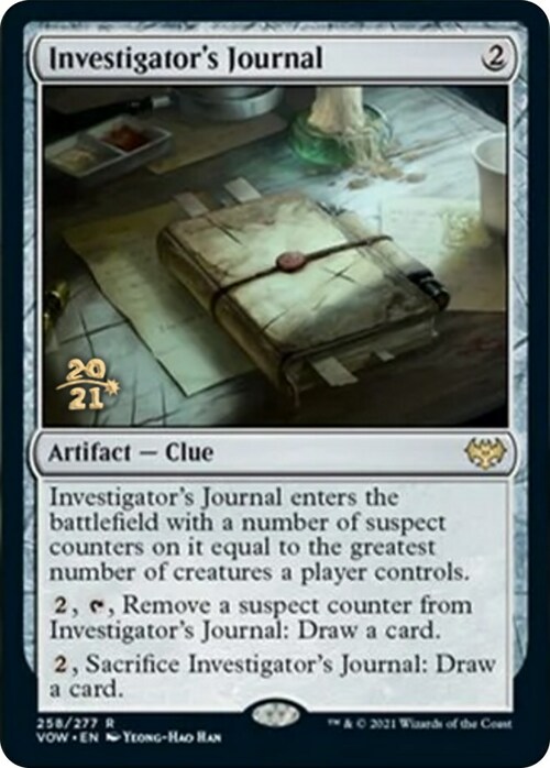 Investigator's Journal Card Front