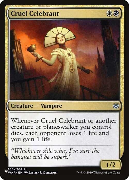 Cruel Celebrant Card Front