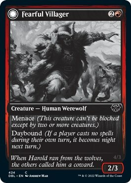 Fearful Villager // Fearsome Werewolf Card Front