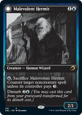 Malevolent Hermit // Benevolent Geist Card Front