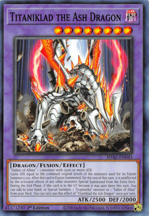 Titaniklad the Ash Dragon Card Front