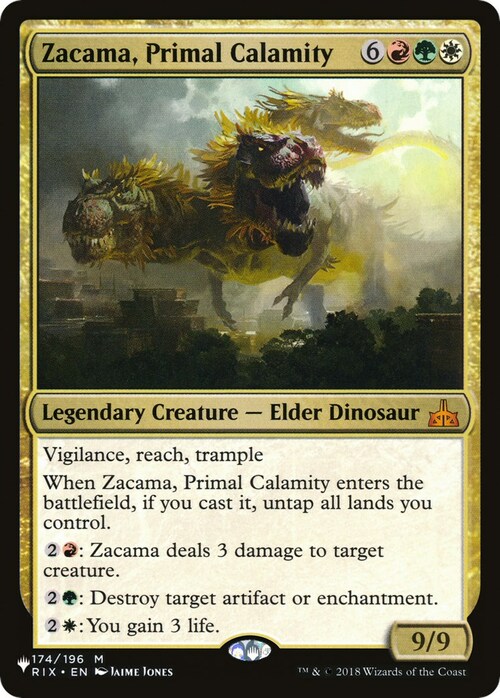 Zacama, Primal Calamity Card Front